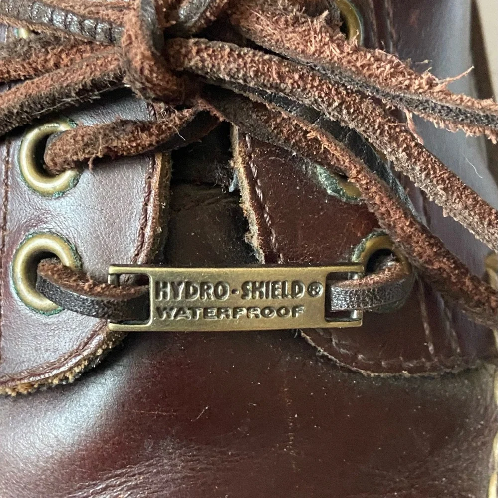 Rockport Mens Hydo-Shield Brown Leather Boat Deck shoes sz 9.5